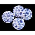 Margele acrilice alb-albastru 32mm st 3b